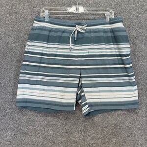 Faherty Board Shorts Mens XL Blue Striped Quick Dry Stretch Shorelite Trunks